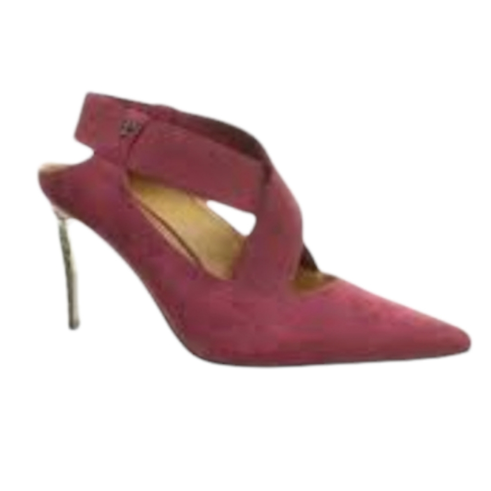 J. Renee Eliora burgundy suede slingback heels size 8